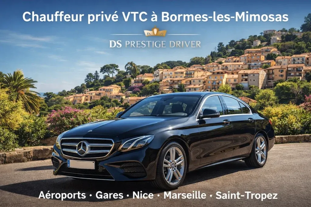 chauffeur privé VTC Bormes-les-Mimosas transfert gare aéroport Var