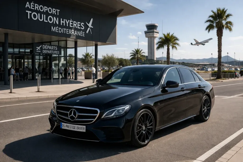 VTC aéroport Toulon Hyères DS Prestige Driver transfert aéroport voiture luxe