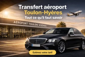 chauffeur privé VTC devant aéroport Toulon Hyères transfert haut de gamme Var