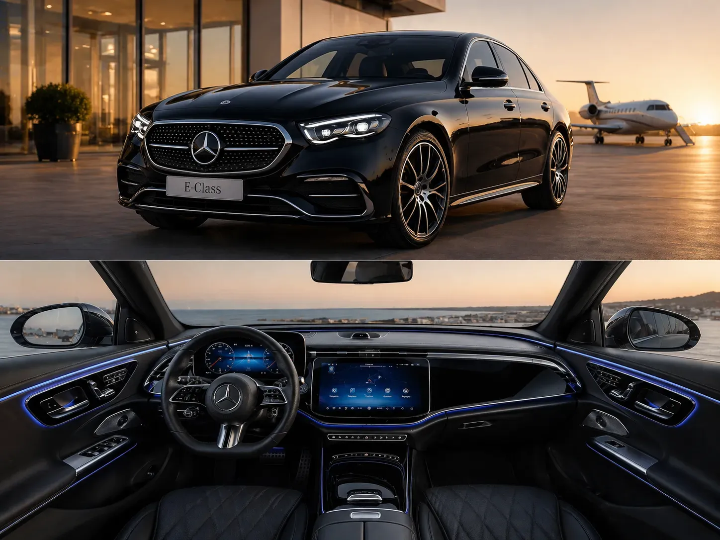 chauffeur privé Nice véhicule haut de gamme intérieur VTC luxe Nice aéroport